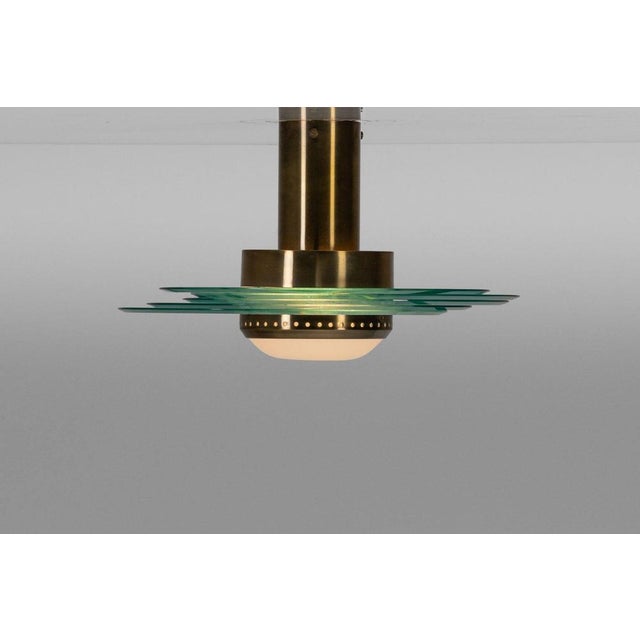 Brass and Glass 2079 Ceiling Lamp by Max Ingrand for Fontana Arte, Italy, 1960s For Sale - Image 9 of 17