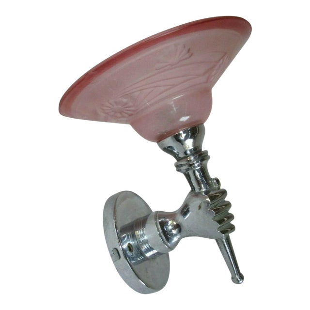 C1930 French Art Deco Nickel Over Bronze Hand Torch Form Sconce by Andre Arbus For Sale