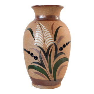 Mexican Stoneware Pottery Vase For Sale