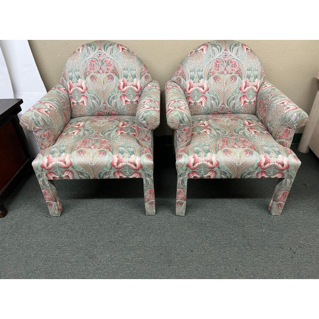 Boudoir Furniture Company Floral Chintz Arm Chairs, a Pair Chairish