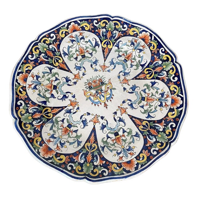 Boulogne sur Mer Faience Dish, France, 19th Century For Sale