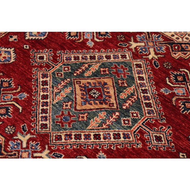 1990s Southwestern Super Kazak Red/Beige Wool Rug - 5'7'' X 8'8'' For Sale - Image 5 of 10
