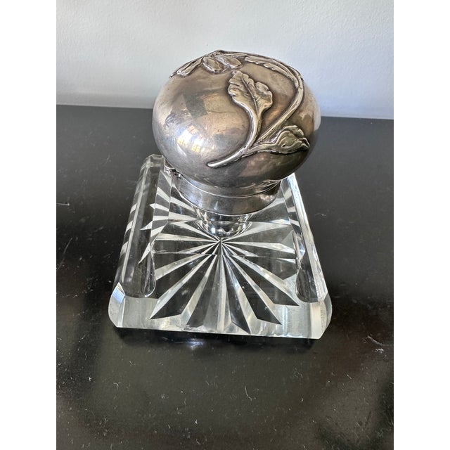 Late 19th Century Imperial Russian Silver and Crystal Inkwell For Sale - Image 5 of 9