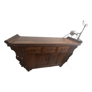 1990s Drexel Heritage Mandalay Carved Wood Sideboard / Buffet For Sale