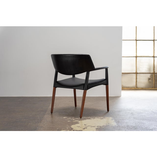 Leather Armchair by Ejnar Larsen and Aksel Bender Madsen for Willy Beck, 1949 For Sale - Image 9 of 11