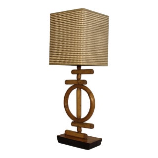 Mid 20th Century Ficks Reed Style Rattan Lamp For Sale