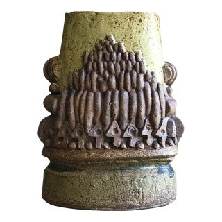 1960s Bernard Rooke Studio Pottery Ceramic Vase, Signed For Sale