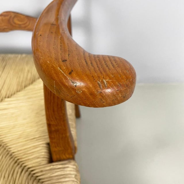 Mid-Century Modern Italian Armchairs in Woven Straw and Wood, 1940s For Sale - Image 12 of 18