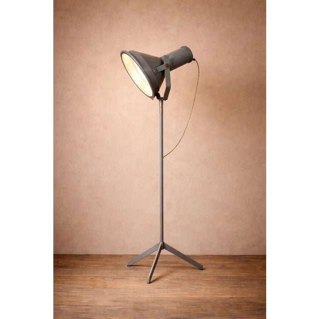 Industrial Vintage Industrial Medical Floor Lamp on Tripod Stand, 1940 For Sale - Image 3 of 7