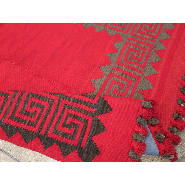 Mid-20th Century Handmade Turkish Flatweave Kilim Accent Rug For Sale - Image 9 of 10