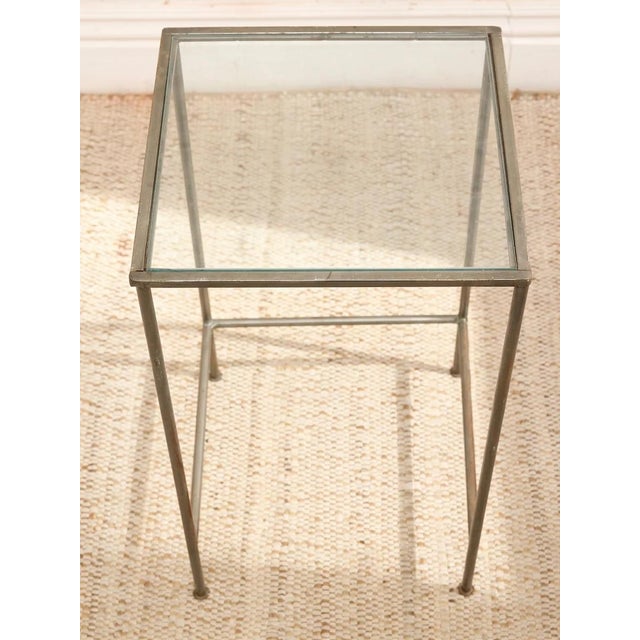 Vintage Glass Top Metal Bar Table For Sale - Image 4 of 11