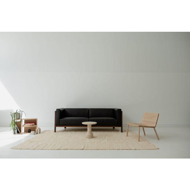 Two-Seater Sofa in Oak and Leather by Julien Renault For Sale - Image 4 of 11