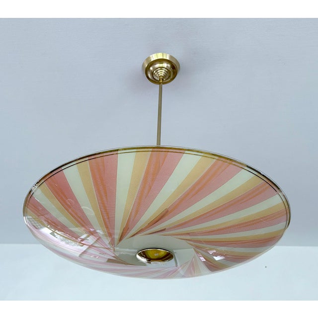Large Mid-Century Modern Glass Pendant Light, 1970s For Sale - Image 17 of 18