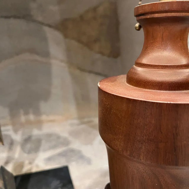 1950s Sculptural Table Lamps Solid African Mahogany For Sale - Image 11 of 11