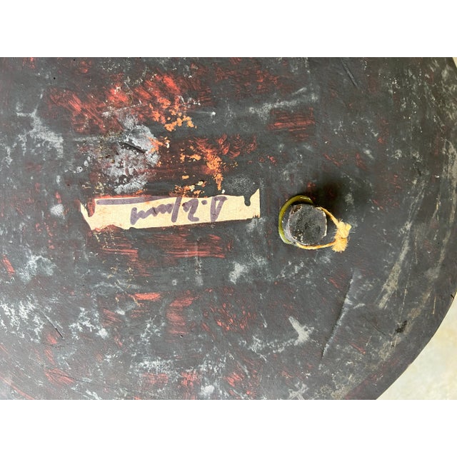 Mid-Century Danish Modern Black and Red Pottery Wall Plate, Signed For Sale - Image 10 of 10