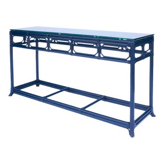Selamat Designs Regent Blue Console Table For Sale