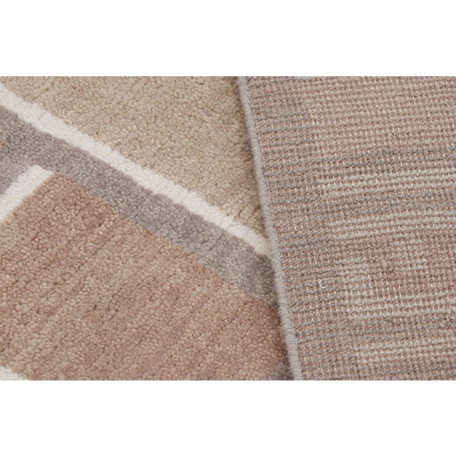 Textile Rug & Kilim’s Scandinavian Style Rug in Brown With Geometric Patterns For Sale - Image 7 of 7
