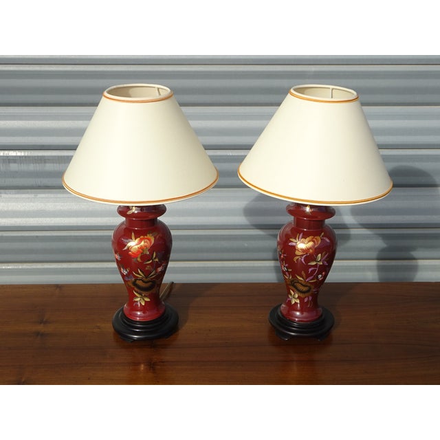 Limoges Porcelain Bedside Lamps, 1970s, Set of 2 For Sale - Image 4 of 18