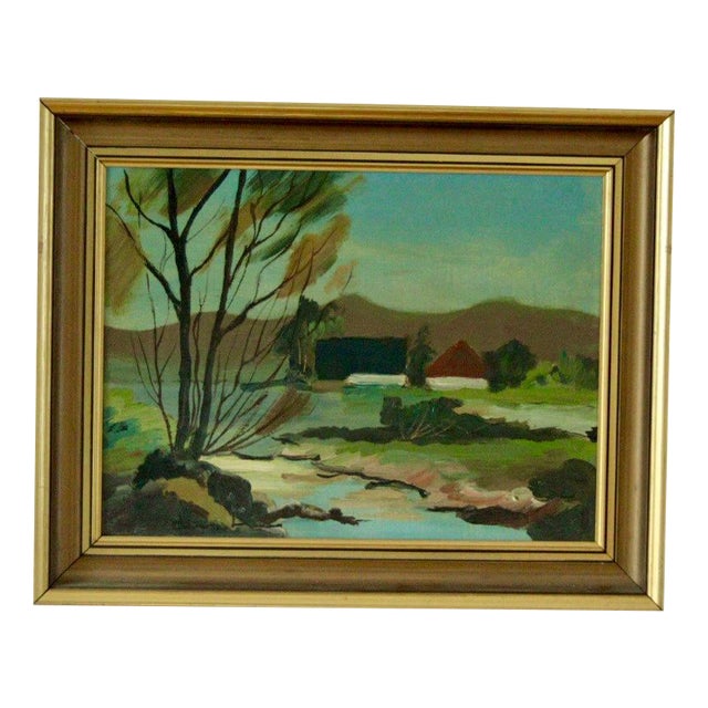 Bertil Landelius, Skåne Landscape, 1960s, Oil on Canvas, Framed For Sale