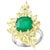 Modern 5.82 Ct Natural Colombian Cushion Cut Emerald & 3 Ct RoseCut Diamond Ring 18 Kt For Sale - Image 3 of 8