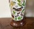 Early 20th Century Antique English Victorian Decalcomania Reverse Painted Glass Vase Decorated With Birds, Butterflies, Flowers and a Deer Mounted as a Table Lamp For Sale - Image 5 of 12