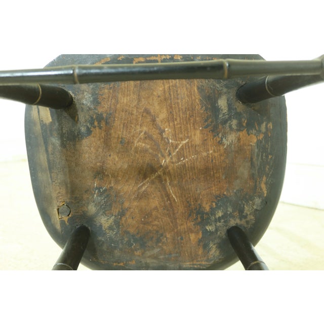 Antique Early 19th C. Black Windsor Side Chair For Sale - Image 10 of 11
