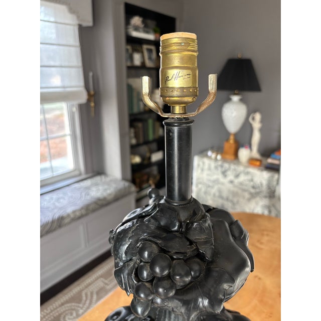 Black 1960s Paul Hansen Hollywood Regency Topiary Lamp For Sale - Image 8 of 9