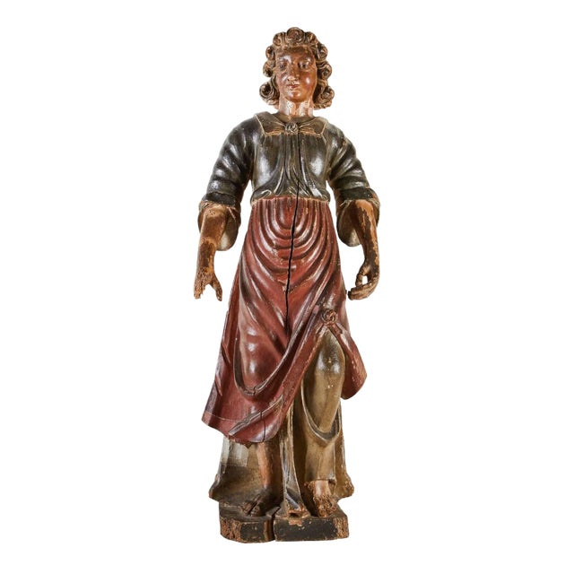 Large, 18th Century, Painted Santos Figure, circa 1720 For Sale