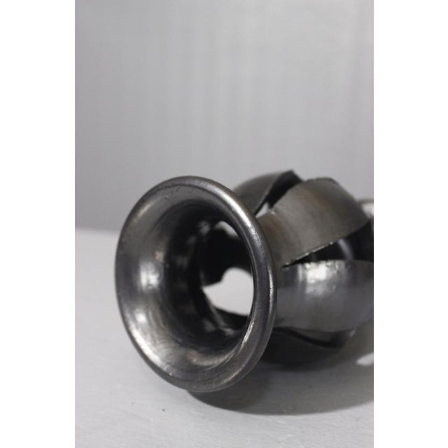 Black Glazed Candleholder by Jean Marais, 1970s For Sale - Image 6 of 10