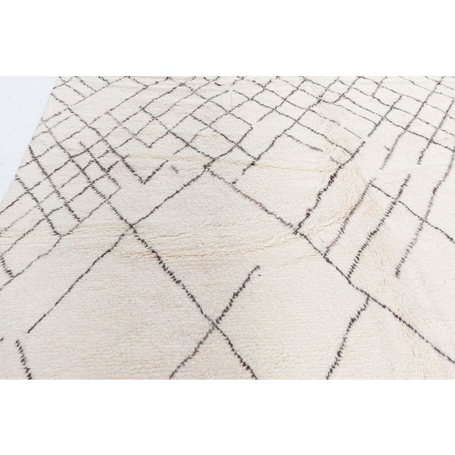 Modern Abstract Lattice Ivory Oversized Rug "Trace" by Doris Leslie Blau For Sale - Image 4 of 11