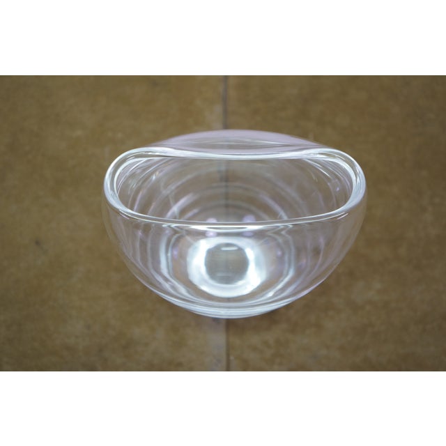 Mid Century 1960s Steuben Crystal Asymmetric Lunar Pinch Top Vase 5" For Sale - Image 10 of 14