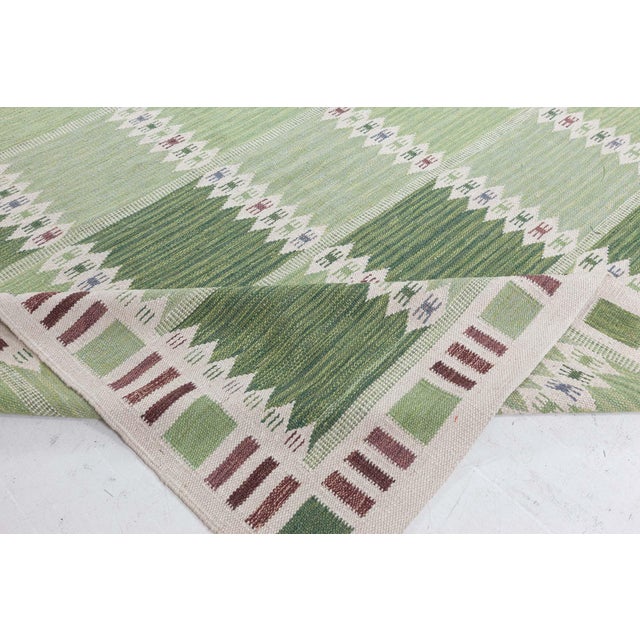 Early 21st Century Contemporary Flatweave Geometric Ivory Hand-Knotted Rug by Doris Leslie Blau For Sale - Image 5 of 6