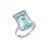 Metal 14k White Gold 12.07 Carat Natural Aquamarine and Diamond Solitaire Ring, Size 9 For Sale - Image 7 of 15