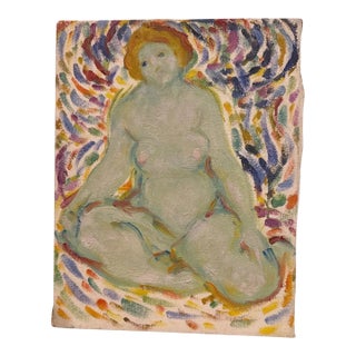 Vernon Rickman, Seated Figurative, Nude, Impressionist Painting, For Sale