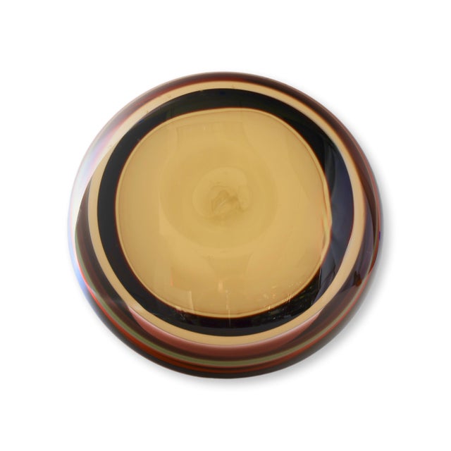Modern Signed Caleb Siemon Art Glass Bowl For Sale - Image 3 of 6