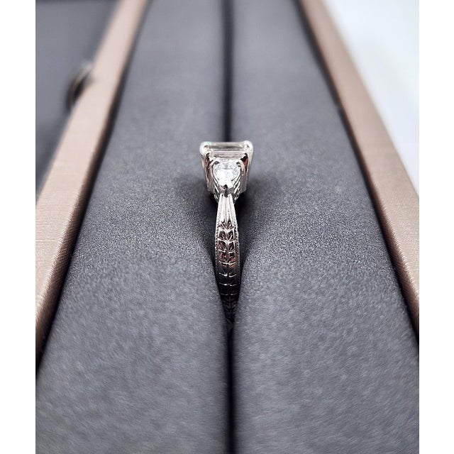 1.25 Ct Emerald Cut Diamond Ring Size 4.5 For Sale In Chicago - Image 6 of 10
