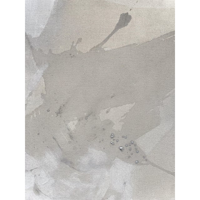 2020s Original Contemporary Abstract Painting in Muted Taupe, Chalky White, and Soft Lilac by American Lyrical Abstractionist Stacey Warnix For Sale - Image 5 of 9