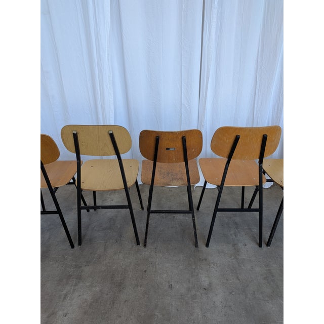 Vintage Industrial School Chairs from Stol Kamnik, Former Yugoslavia, 1970s, Set of 7 For Sale - Image 14 of 18