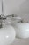 Large Mid-Century Modern Five-Light Opaline Glass Chandelier, Italy, 1970s For Sale - Image 4 of 11