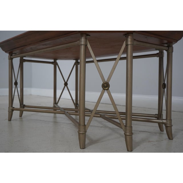 Hekman French Style Cherry Tray Top Metal Base Coffee Table For Sale In Philadelphia - Image 6 of 15