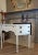 Wood 19th Century Hepplewhite / Federal Style Bow Front Sideboard in Chic Antique White Paint Finish For Sale - Image 7 of 11
