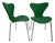 Series 7 Chairs in Green Wool by Arne Jacobsen for Fritz Hansen, 2010, Set of 2 For Sale