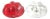 1990s Norman Mercer Lucite Flower Orb Red and Clear Paperweights Pair Of For Sale