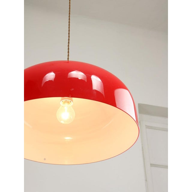 Big Space Age Red Pendant Lamp from Guzzini, 1960s For Sale - Image 16 of 18