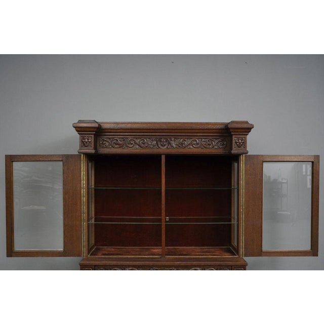 Historicist Oak Display Cabinet, Late 19th Century For Sale - Image 10 of 18