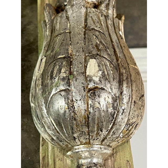 19th Century Italian Baroque Trumeau Mirror, Hand-Carved Green Frame For Sale In Los Angeles - Image 6 of 14