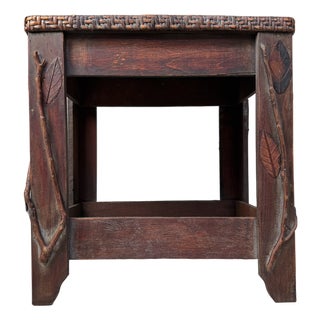 Japanese Decorative Stool with Organic Details, 1950s For Sale