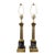 1960s Louis XVI Style Neoclassical Brass Column Lamps With Black Marble Bases – Architectural Statement Lighting - a Pair For Sale