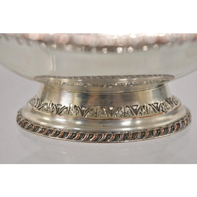 Vintage Ellis Barker Silver Plated Copper Small Pedestal Dish Trinket Bowl For Sale - Image 4 of 9