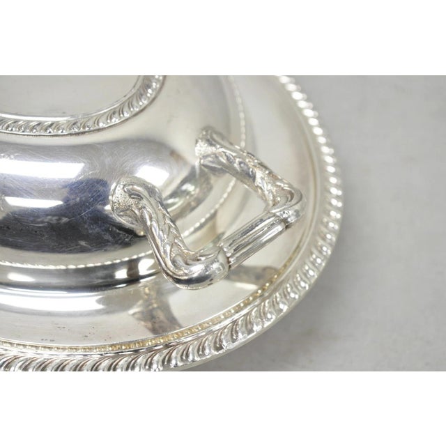 Oneida Vintage Oneida Fiesta Silver Plated Oval Covered Vegetable Serving Dish Platter For Sale - Image 4 of 11